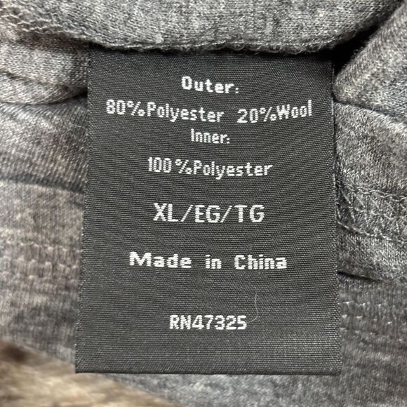 OMNI-WOOL Pullover Men's XL Gray Mock Neck Quarter Zip Base Layer Thumbholes - Picture 9 of 10